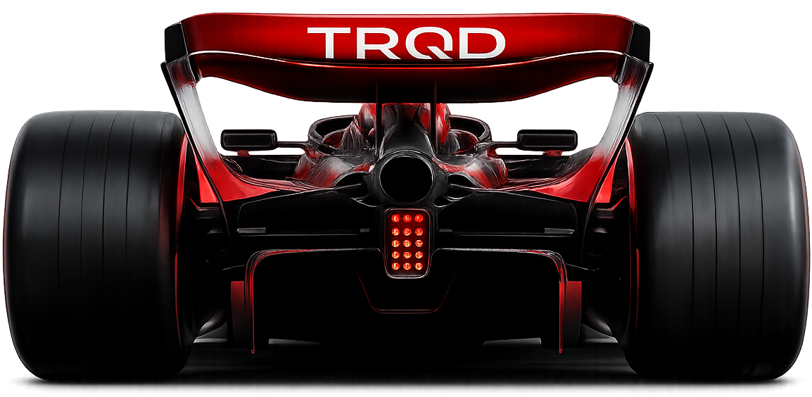 Rear of a TRQD branded Formula 1 car